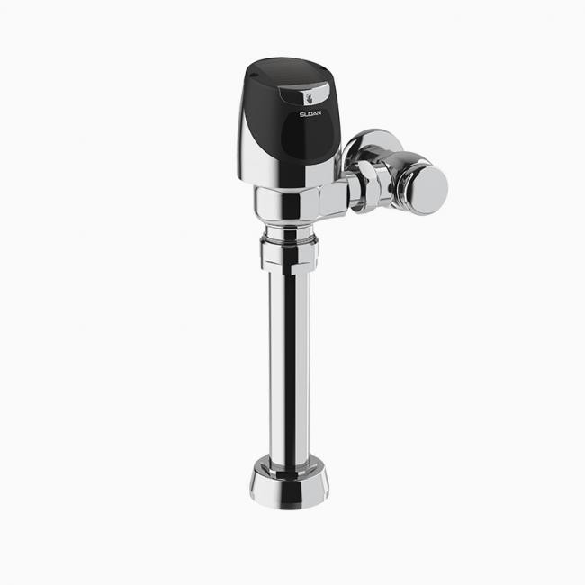 SLOAN 33700004 SOLIS 1.6 AND 1.1 GPF DUAL FLUSH TOP SPUD EXPOSED SENSOR WATER CLOSET FLUSHOMETER WITH DUAL-FILTERED FIXED BYPASS DIAPHRAGM AND ELECTRICAL OVERRIDE - POLISHED CHROME