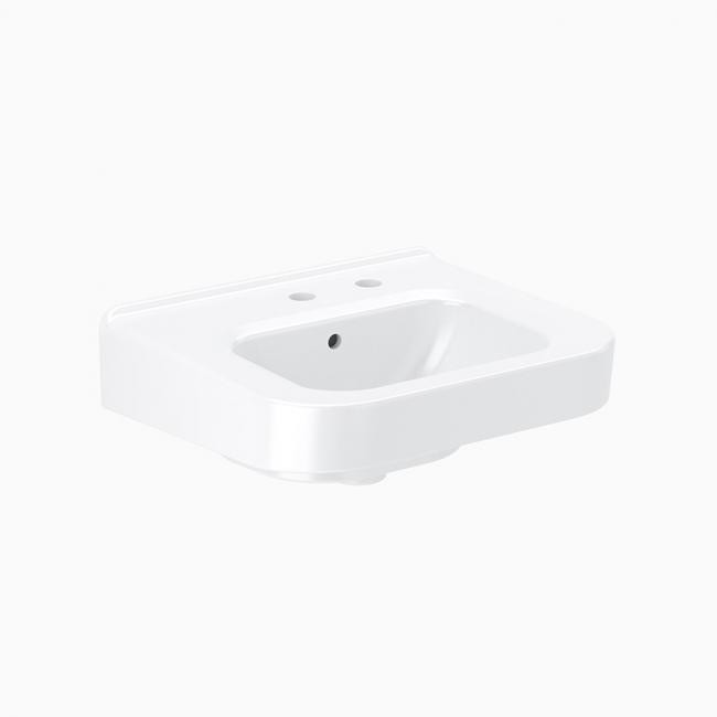 SLOAN 3873306 20 INCH VITREOUS CHINA WALL MOUNT LEDGEBACK BATHROOM SINK WITH RIGHT HAND SOAP HOLE - WHITE