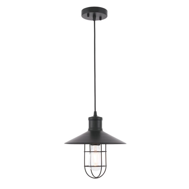 ELEGANT FURNITURE LIGHTING LD7505BK FLANEUR 10 5/8 INCH 1 LIGHT CEILING PENDANT LIGHT - BLACK