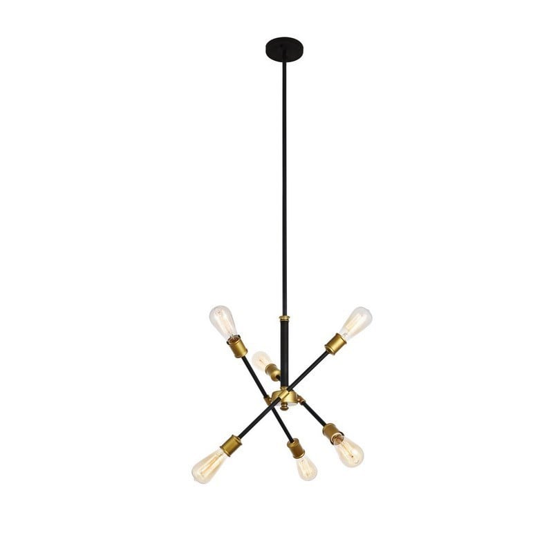 ELEGANT FURNITURE LIGHTING LD8015D18BK AXEL 17 1/8 INCH 6 LIGHTS CEILING PENDANT LIGHT - BLACK