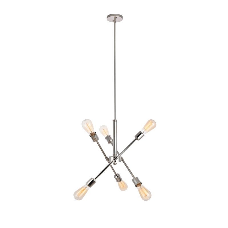 ELEGANT FURNITURE LIGHTING LD8016D18PN AXEL 17 1/8 INCH 6 LIGHTS CEILING PENDANT LIGHT - POLISHED NICKEL