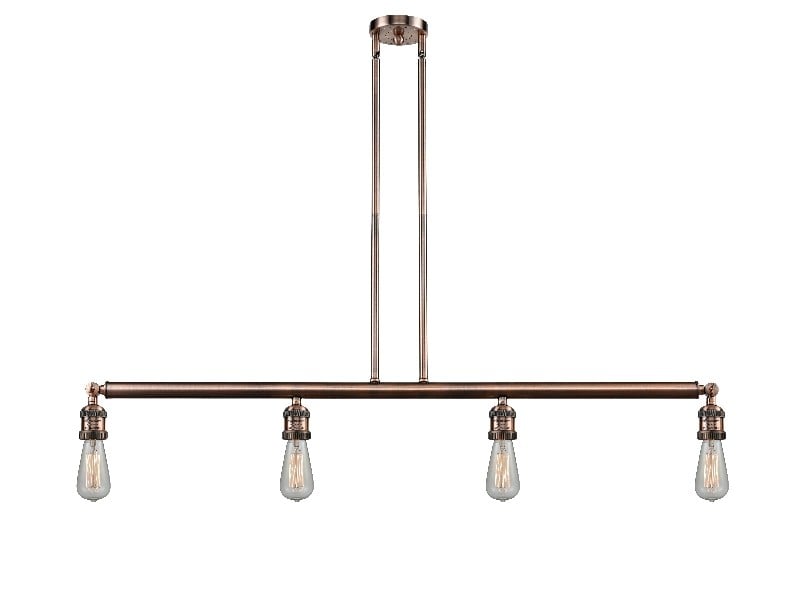 INNOVATIONS LIGHTING 214 BARE BULB FRANKLIN RESTORATION 48 INCH 4 LIGHT CEILING MOUNT ISLAND LIGHT