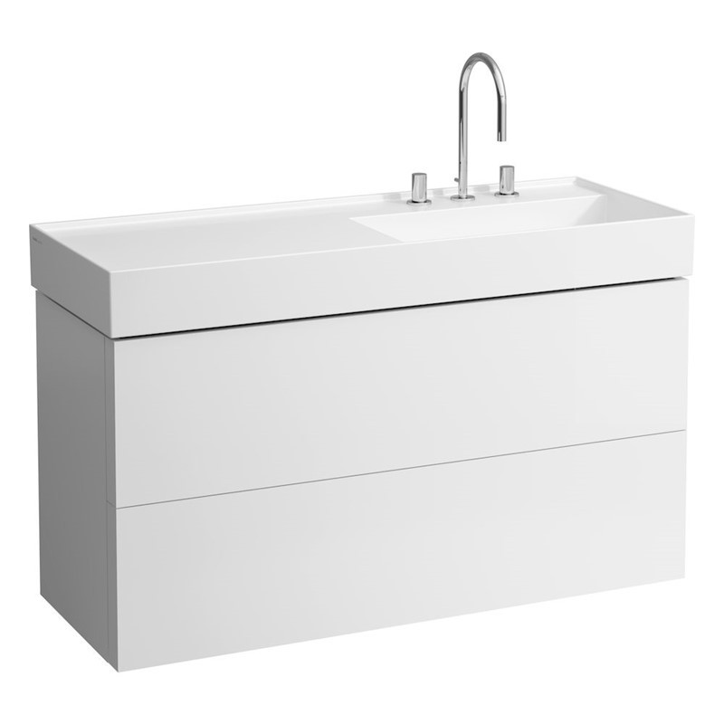 LAUFEN H4076490331 KARTELL 46 1/2 INCH TWO DRAWER VANITY UNIT WITH ORGANIZER AND MATCHES WASHBASIN 813333