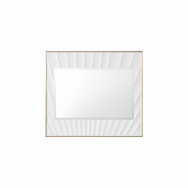 JAMES MARTIN 710-M36-MWG SOLEIL 35 7/8 INCH RECTANGLE BATHROOM MIRROR - MATTE WHITE AND GOLD