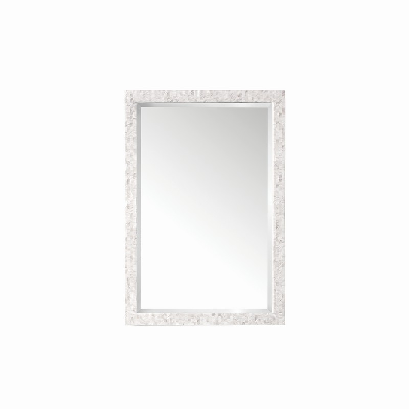 JAMES MARTIN 725-M26-MOP CALLIE 26 INCH RECTANGLE BATHROOM MIRROR - WHITE MOTHER OF PEARL