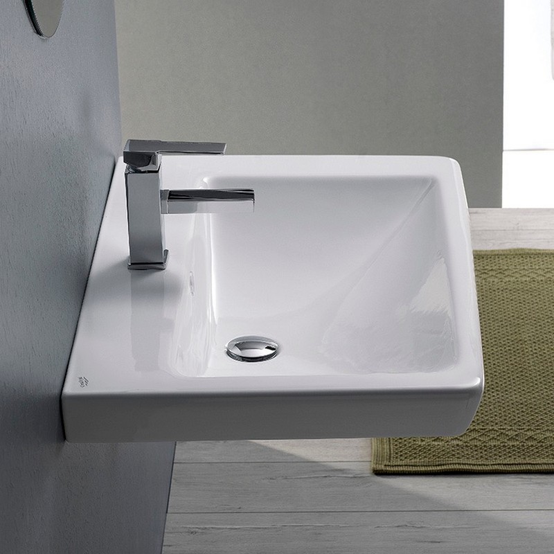 CERASTYLE 068000-U-ONE HOLE PORTO 21 7/8 INCH WALL MOUNTED OR DROP IN SINK