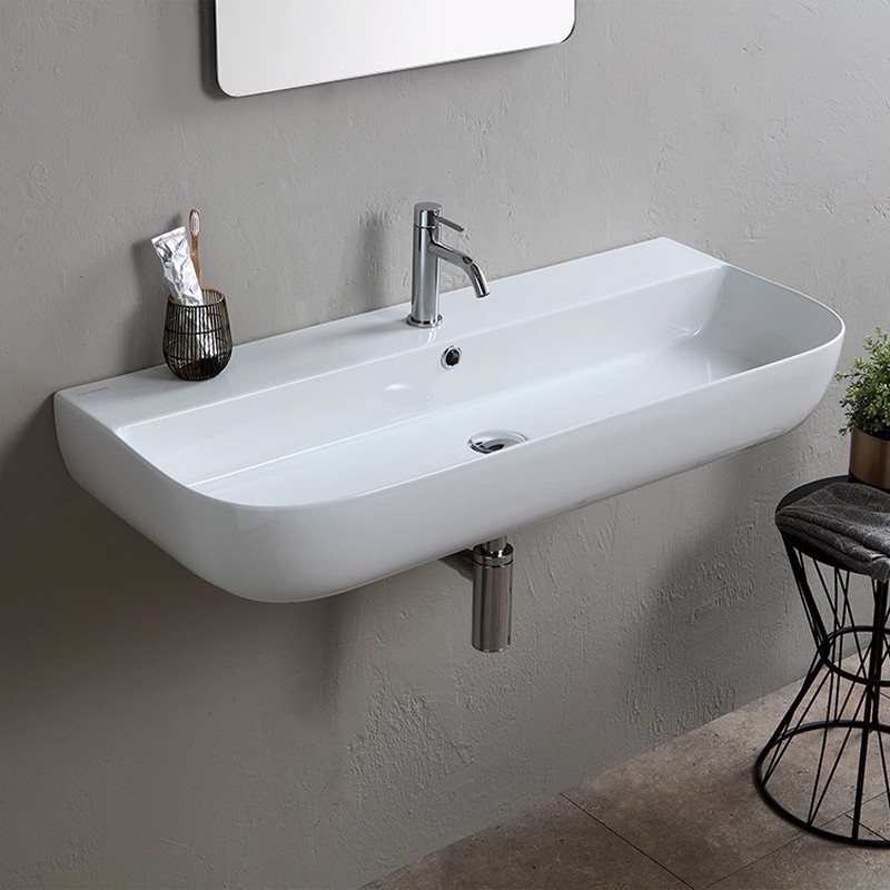 SCARABEO 1813 GLAM 37 3/8 INCH WALL MOUNTED OR VESSEL SINK