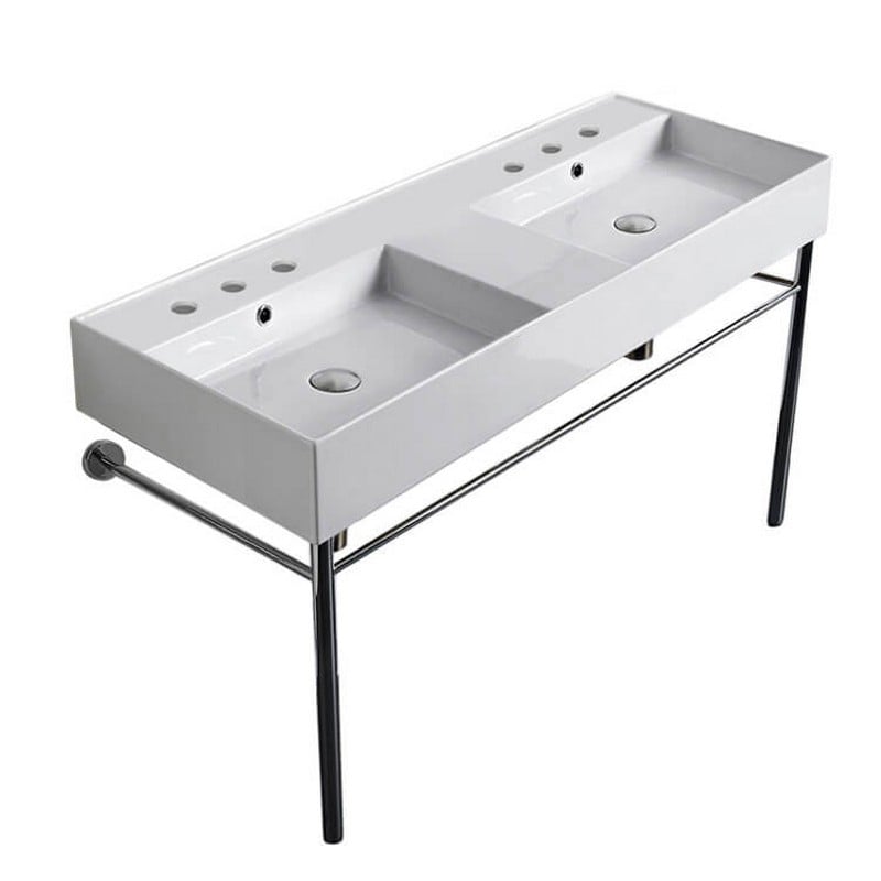 SCARABEO 5143-CON TEOREMA 2 47 3/4 INCH CONSOLE BATHROOM SINK