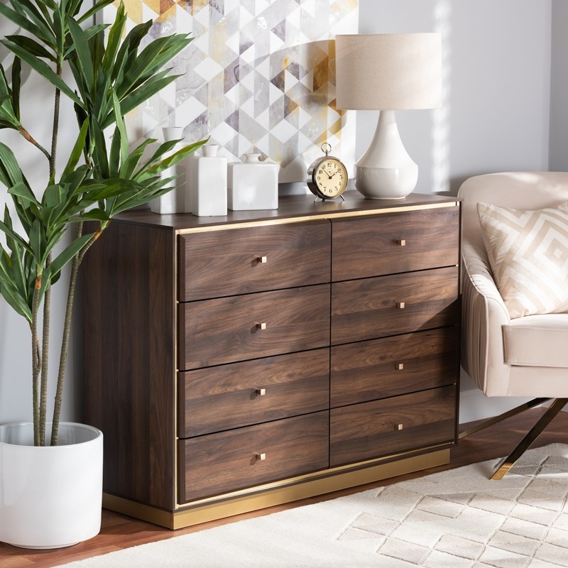 BAXTON STUDIO LV28COD28232-8DW-DRESSER CORMAC 47 1/4 INCH MODERN AND CONTEMPORARY WOOD AND METAL 8-DRAWER DRESSER