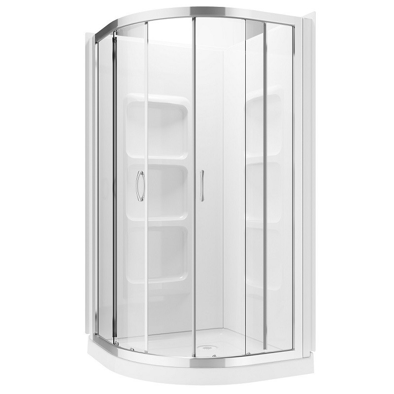 A&E BATH AND SHOWER SK-NR38-KIT 38 INCH MONA NEO ROUND SHOWER ENCLOSURE KIT  WITH ACRYLIC BASE AND WALLS
