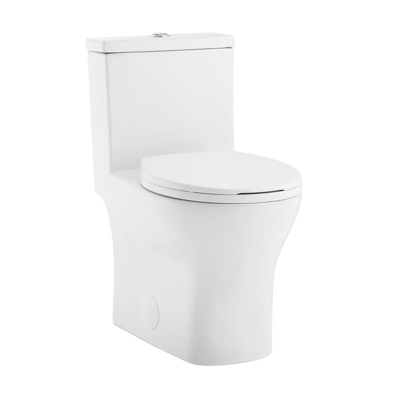 SWISS MADISON SM-1T271 SUBLIME III 25 3/8 INCH ONE-PIECE ROUND TOILET WITH VORTEX DUAL-FLUSH