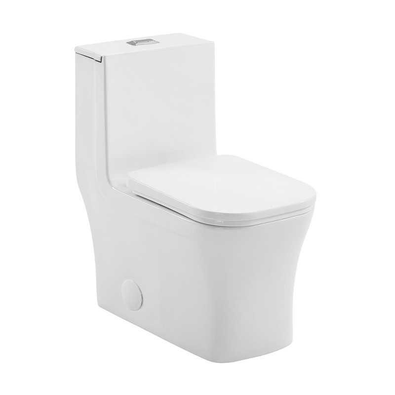 SWISS MADISON SM-1T278 CONCORDE 26 1/8 INCH ONE-PIECE SQUARE TOILET WITH DUAL FLUSH - WHITE