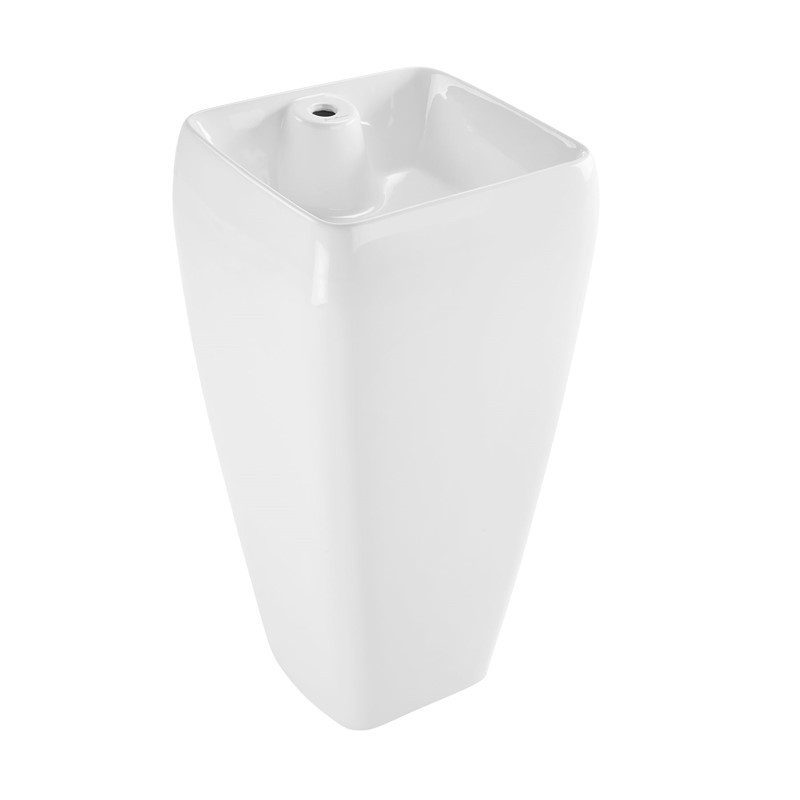 SWISS MADISON SM-PS311 CARRE 17 3/8 INCH ONE-PIECE PEDESTAL SINK - WHITE