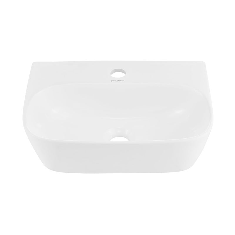 SWISS MADISON SM-WS329 ST. TROPEZ 16 5/8 INCH RECTANGLE WALL-MOUNT SINK - WHITE