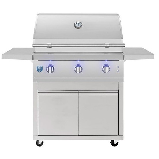 AMERICAN MADE GRILLS ATSFS36 ATLAS 36 INCH FREESTANDING GAS GRILL - STAINLESS STEEL