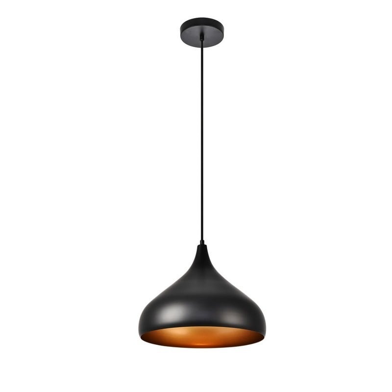 ELEGANT FURNITURE LIGHTING LDPD2046 CIRCA 12 1/2 INCH PENDANT LIGHT - BLACK