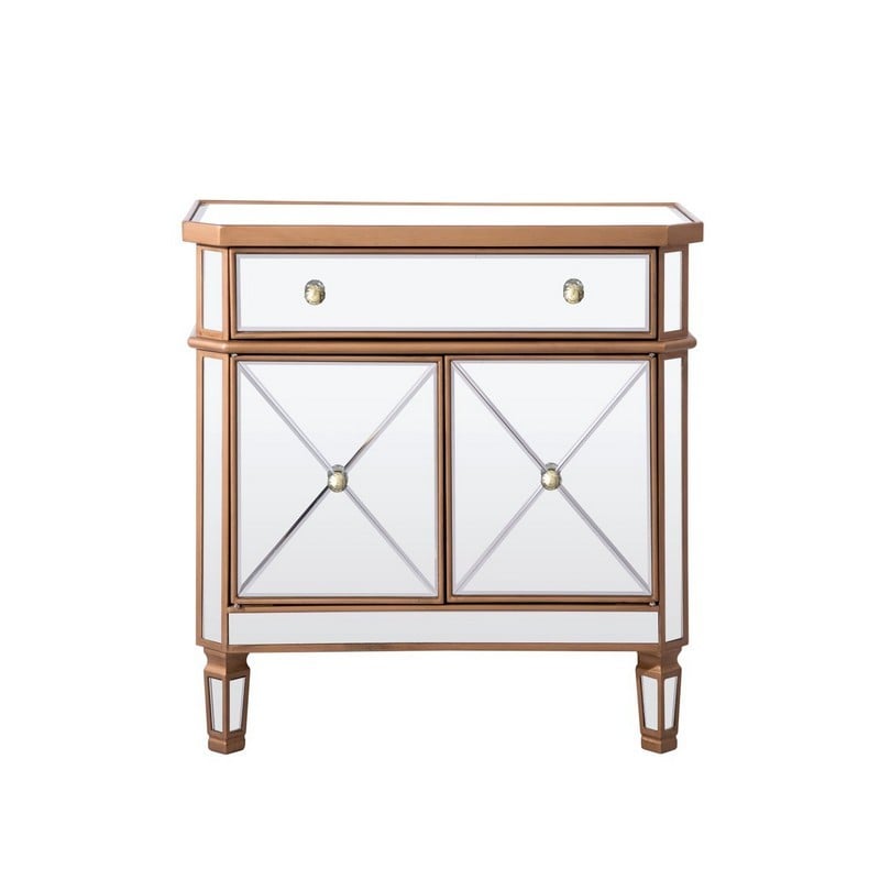 ELEGANT FURNITURE LIGHTING MF6-1102GC CONTEMPO 32 INCH CABINET - HAND RUBBED ANTIQUE GOLD