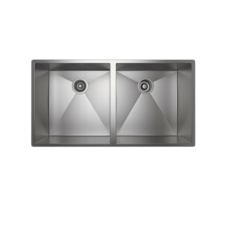 ROHL RSS3518SB LUXURY STAINLESS STEEL 36-3/4 INCH DOUBLE BOWL KITCHEN SINK IN BRUSHED STAINLESS STEEL