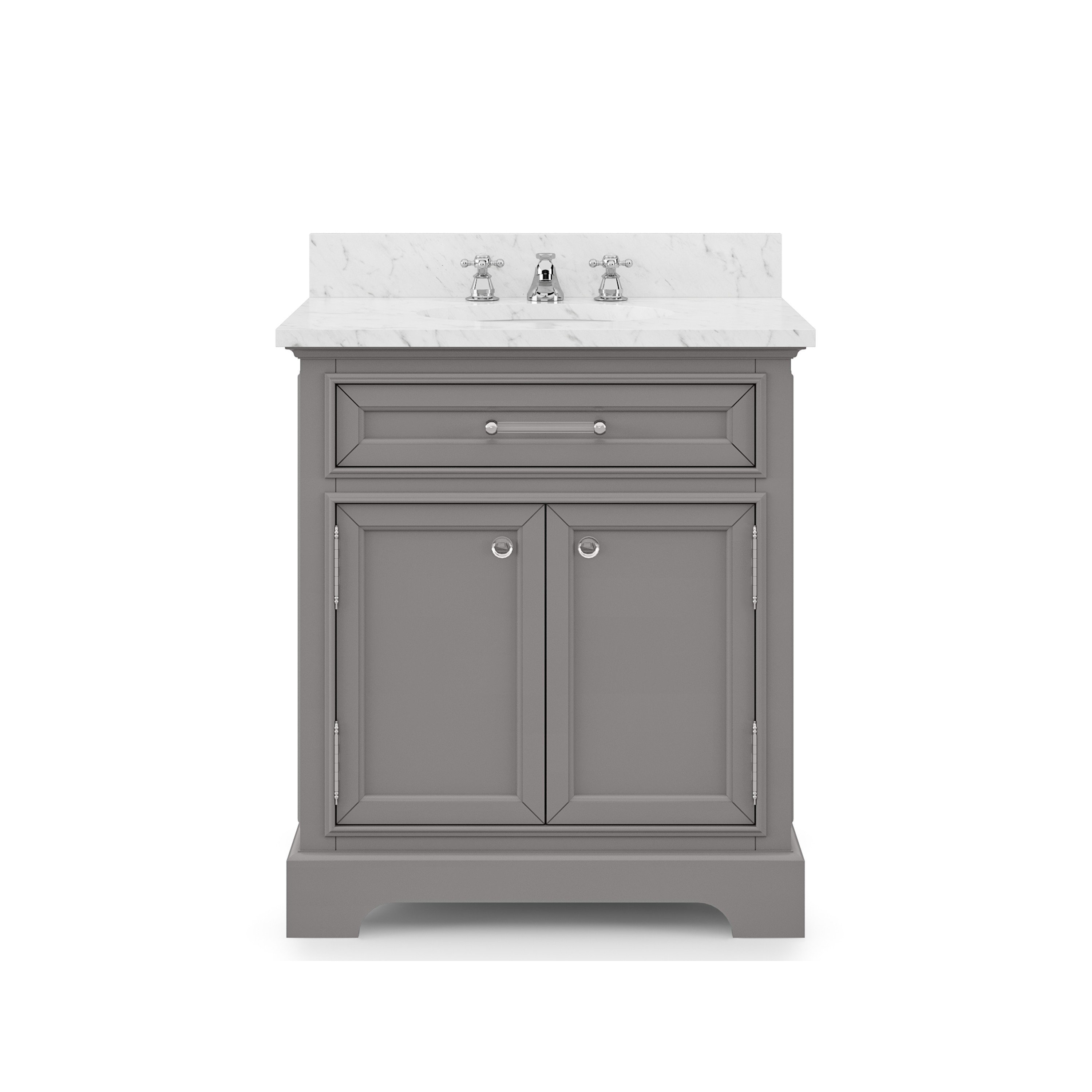 WATER-CREATION DE30CW01CG-000BX0901 DERBY 30 INCH CASHMERE GREY SINGLE SINK BATHROOM VANITY WITH FAUCET