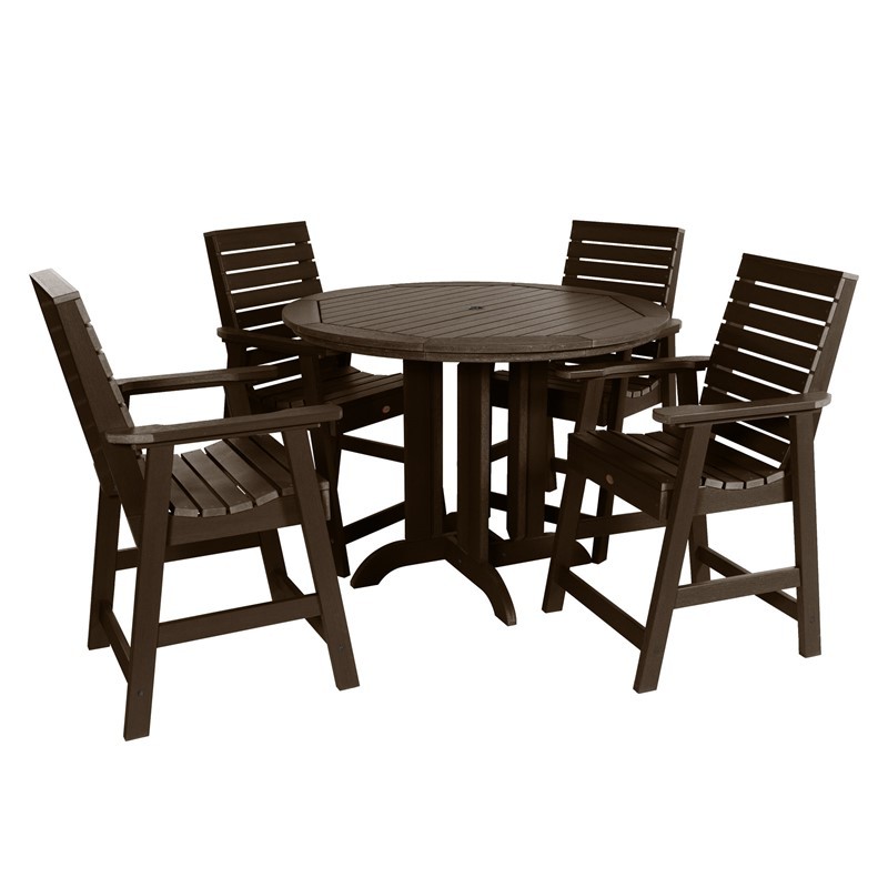 HIGHWOOD USA AD-CNW48 WEATHERLY 5 PIECES ROUND COUNTER DINING SET