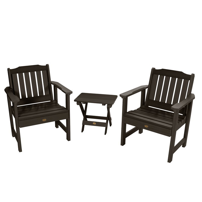 HIGHWOOD USA AD-KITCHGL1 TWO LEHIGH GARDEN CHAIRS WITH 1 FOLDING ADIRONDACK SIDE TABLE