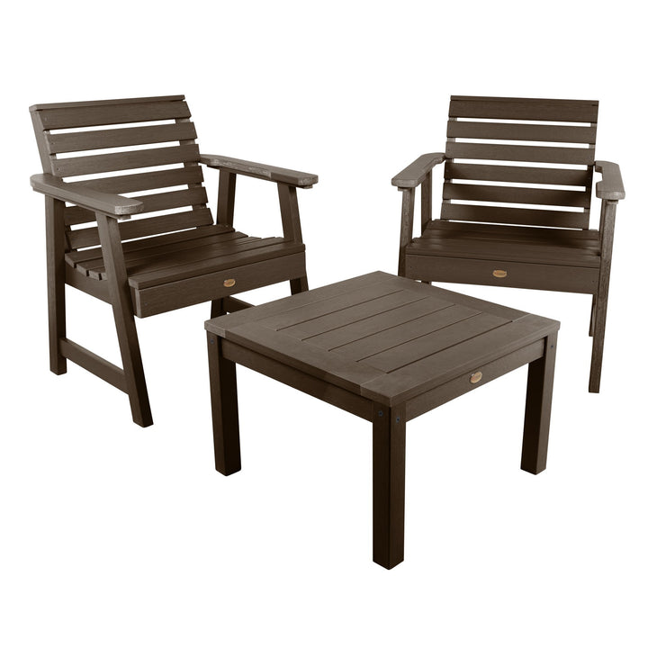 HIGHWOOD USA AD-KITCHGW2 TWO WEATHERLY GARDEN CHAIRS WITH 1 SQUARE SIDE TABLE