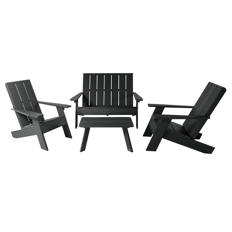 HIGHWOOD USA AD-KITCHRAD01 TWO ITALICA MODERN ADIRONDACK CHAIRS, WITH ONE ITALICA DOUBLE WIDE MODERN ADIRONDACK CHAIR AND ONE CONVERSATION TABLE