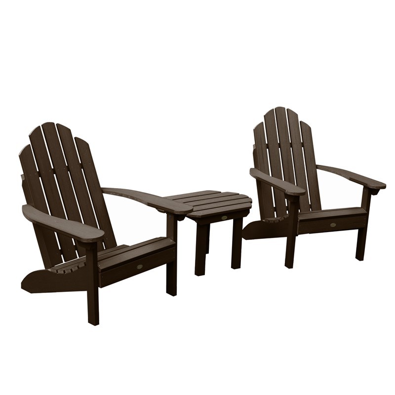 HIGHWOOD USA AD-KITCLAS5 TWO CLASSIC WESTPORT ADIRONDACK CHAIRS WITH 1 CLASSIC WESTPORT SIDE TABLE