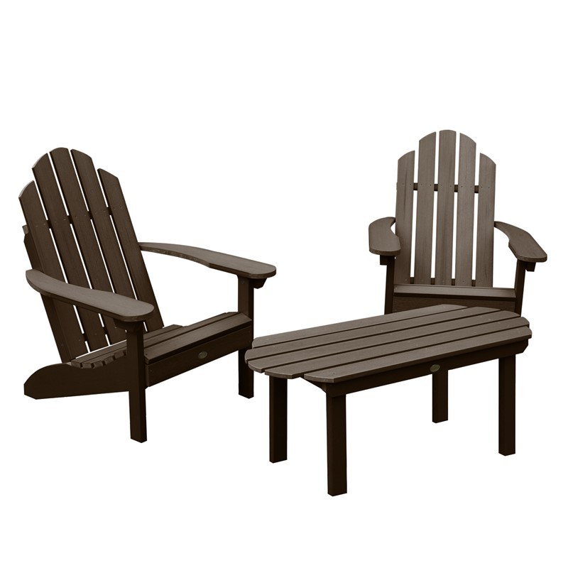 HIGHWOOD USA AD-KITCLAS6 TWO CLASSIC WESTPORT ADIRONDACK CHAIRS WITH ONE CLASSIC WESTPORT CONVERSATION TABLE