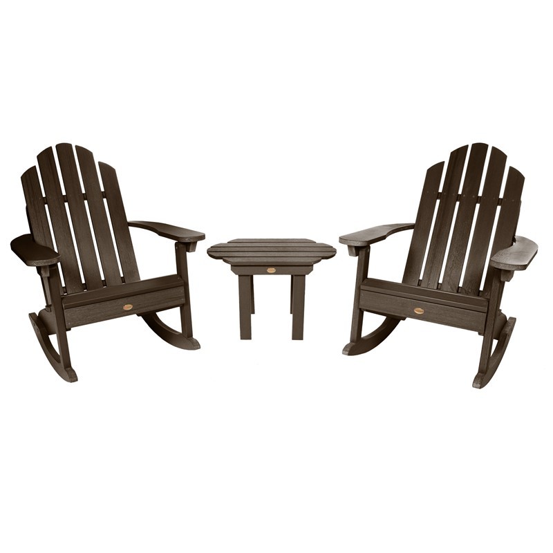 HIGHWOOD USA AD-KITROCC1 TWO CLASSIC WESTPORT ADIRONDACK ROCKING CHAIRS WITH 1 CLASSIC WESTPORT SIDE TABLE