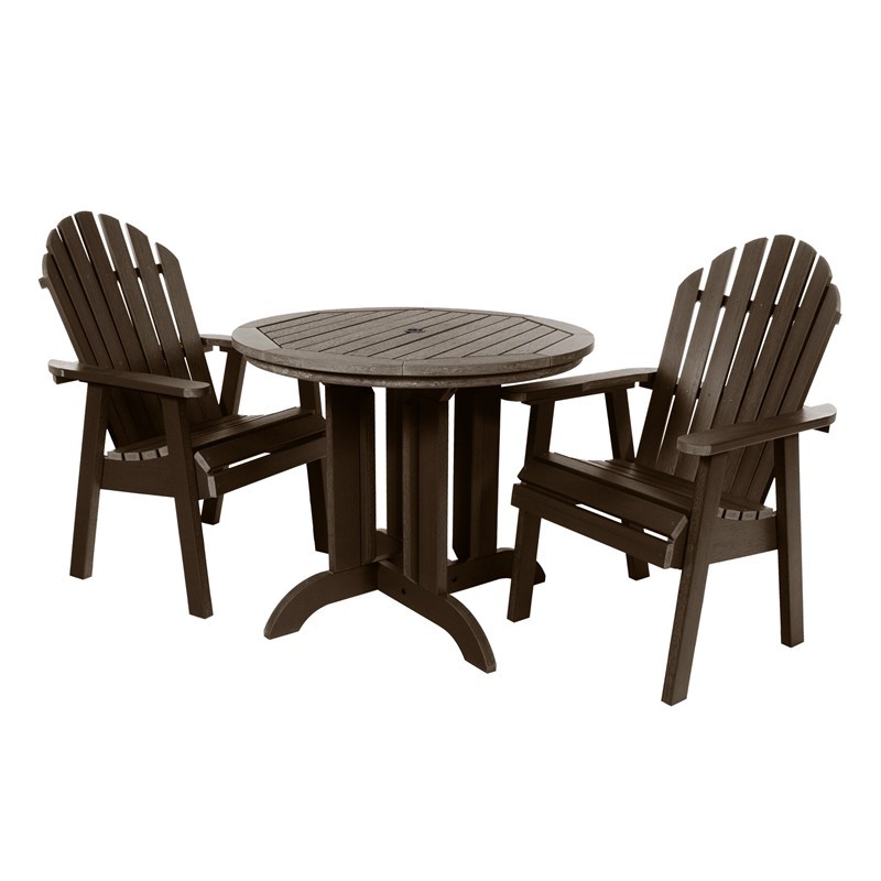HIGHWOOD USA CM-ST3SQD1 COMMERCIAL GRADE 3 PIECES MUSKOKA ADIRONDACK BISTRO DINING SET WITH 36 INCH TABLE