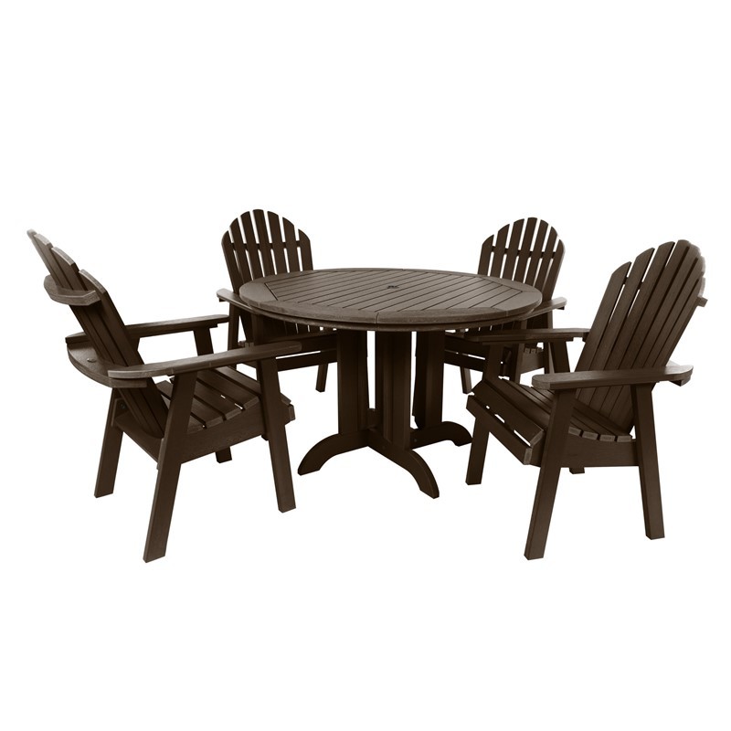 HIGHWOOD USA CM-ST5SQD1 COMMERCIAL GRADE 5 PIECES MUSKOKA ADIRONDACK DINING SET WITH 48 INCH TABLE
