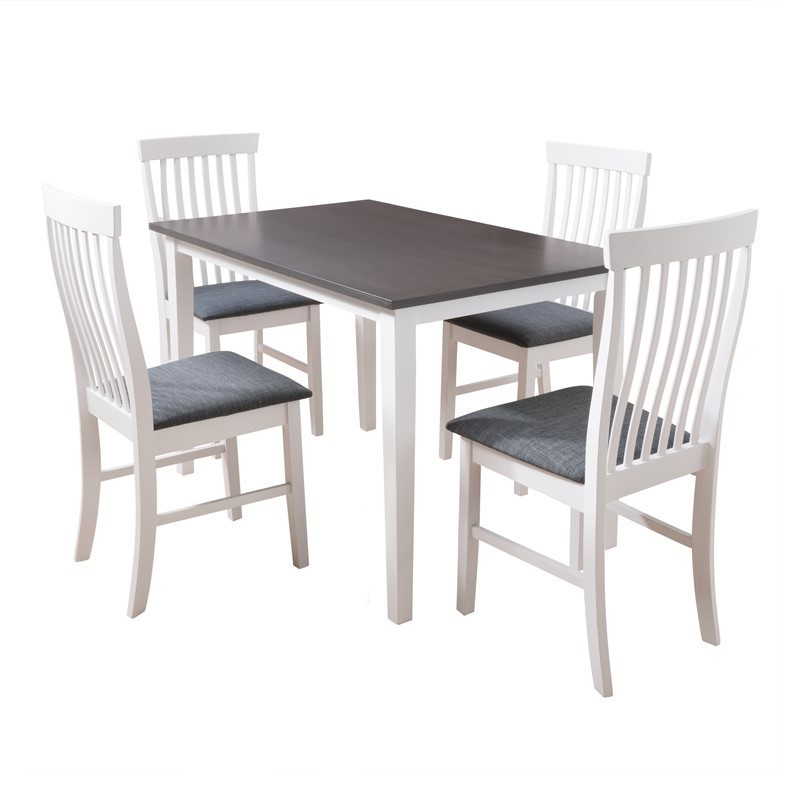 CORLIVING DSW-100-Z1 MICHIGAN DINING SET IN TWO TONE, 5 PIECES - GREY AND WHITE