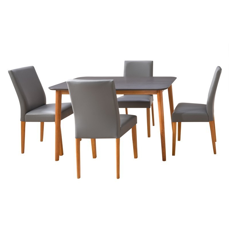 CORLIVING DSW-200-Z1 ALPINE DINING SET IN TWO TONE WITH HIGH BACK CHAIRS, 5 PIECES - GREY