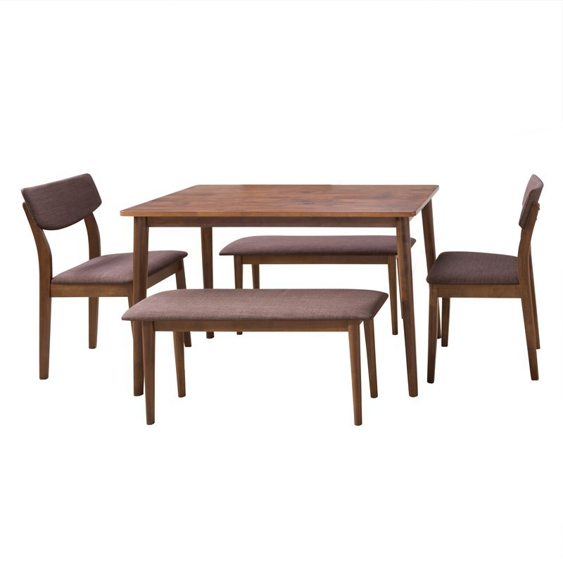CORLIVING DSW-300-Z6 BRANSON DINING SET WITH BENCH, 5 PIECES - WARM WALNUT STAIN