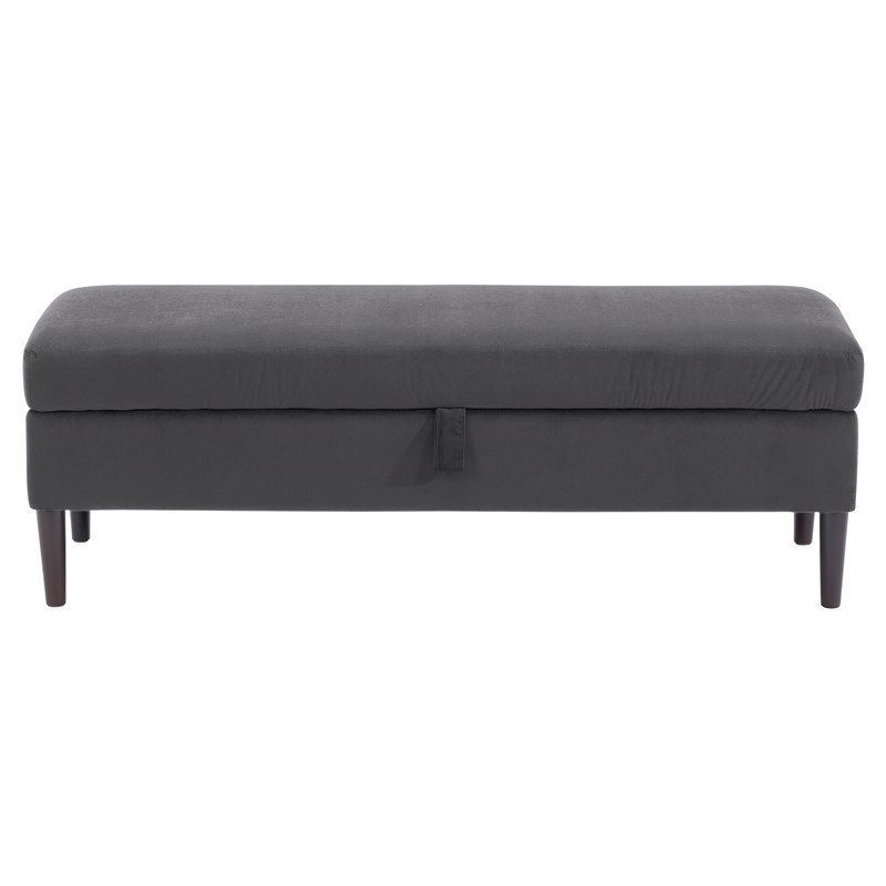 CORLIVING LAD-35-O PERRY 48 INCH VELVET STORAGE OTTOMAN