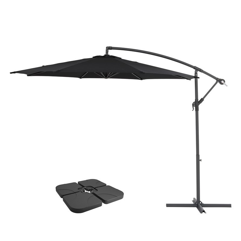 CORLIVING PPU-40-Z1 132 INCH UMBERLLA BASE: 40 INCH W X 40 INCH D X 3 INCH H UV RESISTANT OFFSET PATIO UMBRELLA AND PATIO BASE WEIGHTS