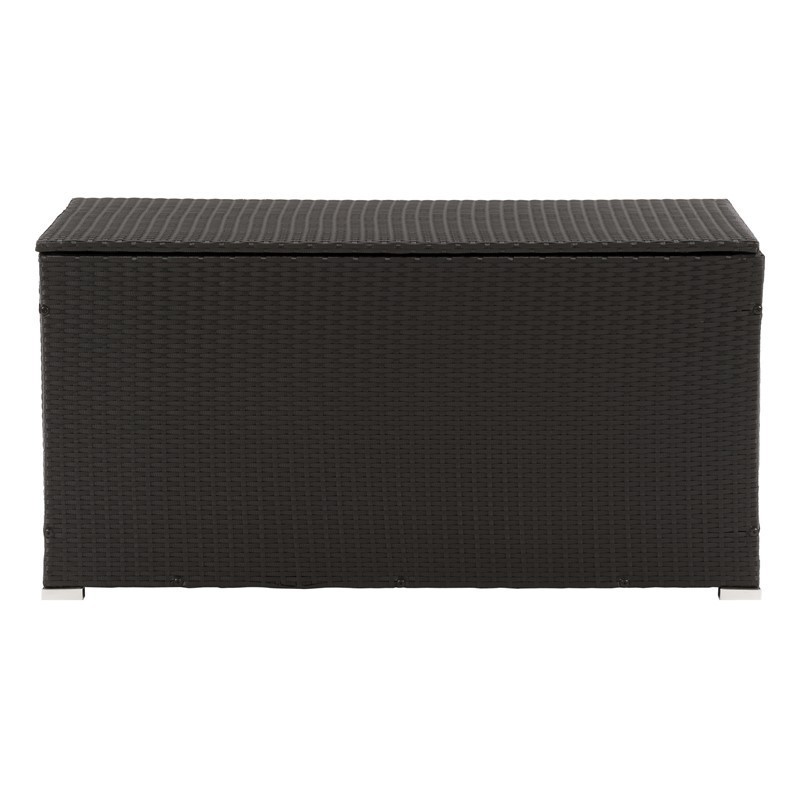 CORLIVING PRK-700-B 46 INCH PATIO CUSHION BOX WITH LINER - BLACK AND ASH GREY