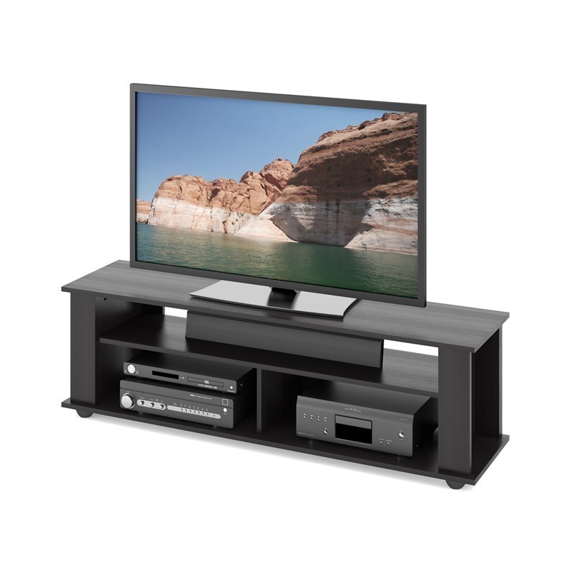 CORLIVING TBF-605-B BAKERSFIELD 58 INCH RAVENWOOD WOODEN TV STAND FOR TVS UP TO 75 INCH - BLACK
