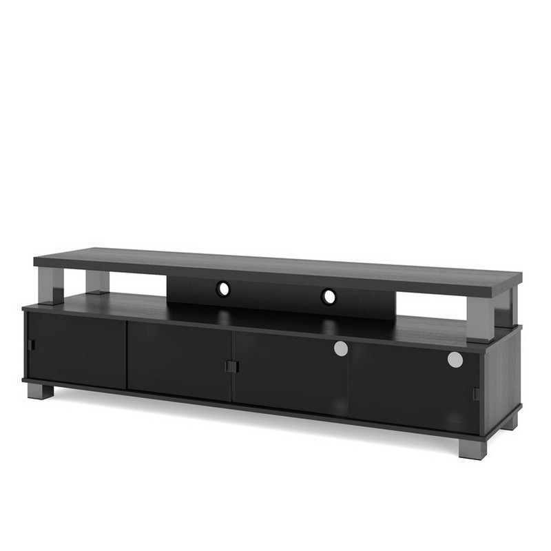 CORLIVING TBR-300-B BROMLEY 75 INCH RAVENWOOD WOODEN TV STAND FOR TVS UP TO 95 INCH - BLACK