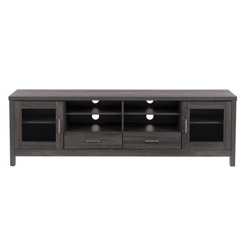 CORLIVING THW-720-B HOLLYWOOD 71 INCH TV CABINET FOR TVS UP TO 85 INCH - DARK GREY
