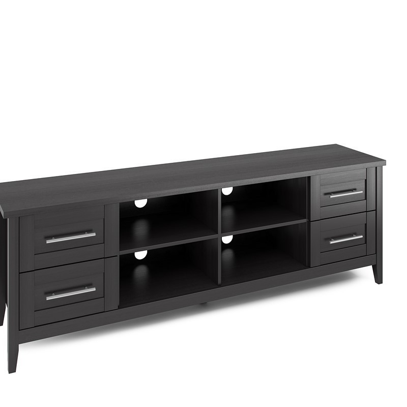 CORLIVING TJK-602-B JACKSON 71 INCH WOODEN EXTRA WIDE TV STAND FOR TVS UP TO 85 INCH - BLACK