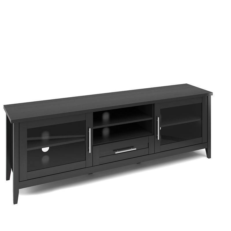 CORLIVING TJK-604-B JACKSON 71 INCH WOODEN TV STAND FOR TVS UP TO 85 INCH - BLACK