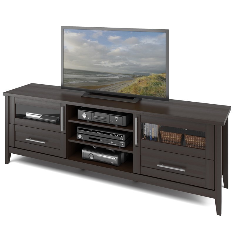 CORLIVING TJK-687-B JACKSON 71 INCH EXTRA WIDE TV STAND FOR TVS UP TO 85 INCH - ESPRESSO