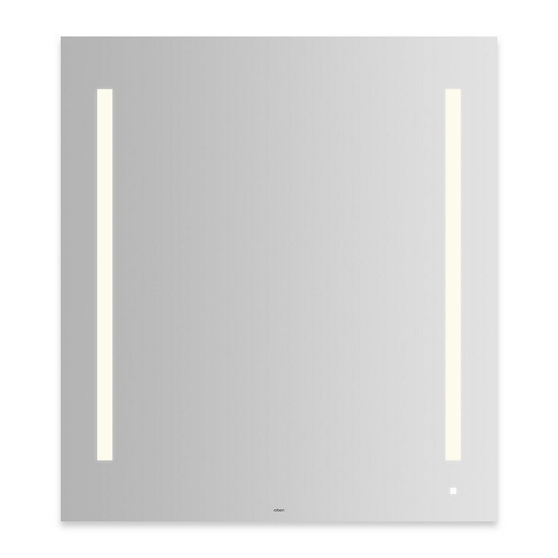 ROBERN AM3640RFPAW AIO SERIES 35-1/8 X 39-1/4 INCH DIMMABLE WALL MIRROR WITH LUM LED LIGHTING, USB CHARGING PORTS AND OM AUDIO