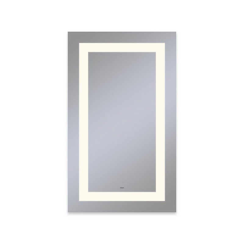 ROBERN YM2440RIFPD VITALITY 24 X 40 INCH RECTANGLE LIGHTED MIRROR WITH INSET LIGHT PATTERN, DIMMABLE AND DEFOGGER