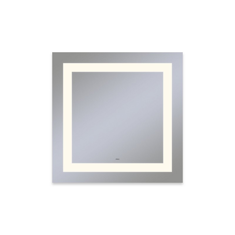 ROBERN YM3030RIFPD VITALITY 30 X 30 INCH RECTANGLE LIGHTED MIRROR WITH INSET LIGHT PATTERN, DIMMABLE AND DEFOGGER