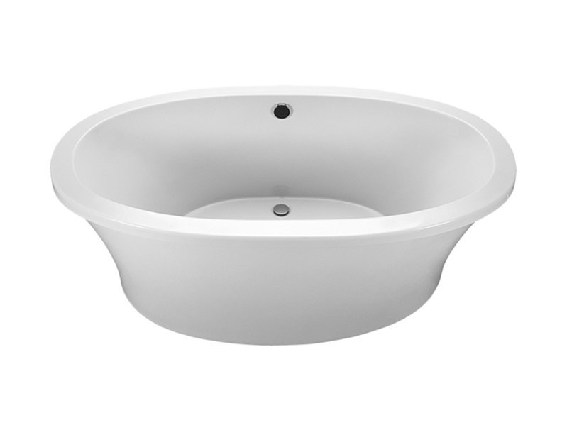 RELIANCE R6636OFSA 66 INCH CENTER DRAIN FREESTANDING SOAKING BATHTUB WITH ABOVE ROUGH