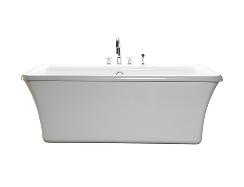 RELIANCE R6636RFSXSAVS 66 INCH CENTER DRAIN FREESTANDING SOAKING BATHTUB WITH ABOVE ROUGH AND VIRTUAL SPOUT