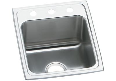 ELKAY LRAD1522503 STAINLESS STEEL 15 L X 22 W X 5 D TOP MOUNT KITCHEN SINK, 3 FAUCET HOLES